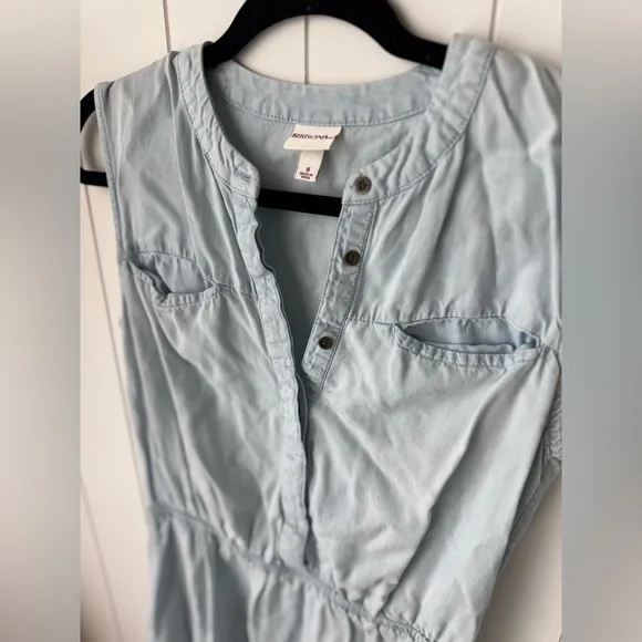 Light Blue Sleeveless Denim Dress Small - Picture 2 of 3